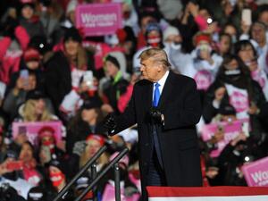 US President Donald Trump speaks during a campaign rally on October 27, 2020 in Omaha, Nebraska. With the presidential election one week away, candidates of both parties are attempting to secure their standings in important swing states. Steve Pope/Getty Images/AFP