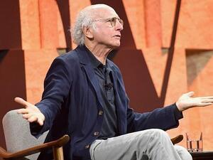 Larry David speaks onstage during Vanity Fair New Establishment Summit at Wallis Annenberg Center for the Performing Arts on October 4, 2017 in Beverly Hills, California. (Matt Winkelmeyer/Getty Images/AFP)