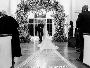 She wrote: "1 year ago we had the best wedding. Wish I could live this day over and over (sic)". (Instagram)