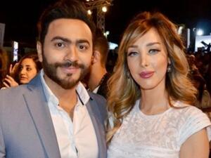 تامر حسني وزوجته بسمة بوسيل