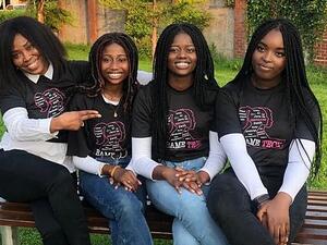 Data scientist Evelyn Nomayo mentored sisters Rachael and Margaret Akano  and friend Joy Njekwe, who won the Technovation Girls competition with an app for dementia patients. (Facebook)