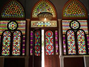 Stained glass windows at Villa Linda Sursock, as seen in 2010. (Photo by Imad el Khoury)