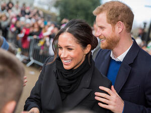 Prince Harry and his fiance Meghan Markle greet schoolchildren on their arrival at Cardiff Castle. (Shutterstock/ File Photo)