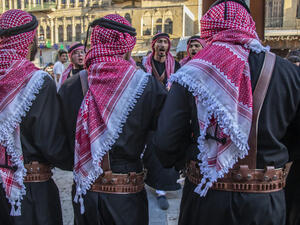 Jordanian men wearing arab traditional clothes. (Shutterstock/ File Photo)