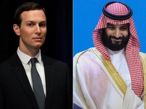 White House senior adviser Jared Kushner (L) and Saudi Crown Prince Mohammed bin Salman are due to meet in the Saudi city of Neom in the coming days (AFP)