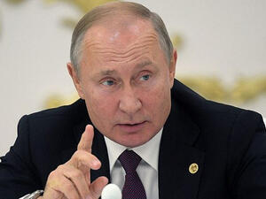 Russian President Vladimir Putin attends a meeting of heads of the Commonwealth of Independent States (CIS) in Ashgabat, Turkmenistan on October 11, 2019. (Alexey Druzhinin/Sputnik/AFP)