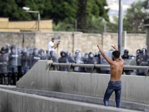 The protest comes amid anger in the Islamic world over French President Emmanuel Macron's defence earlier this month of the right to publish cartoons of the Prophet Mohammed. JOSEPH EID / AFP