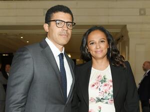 In this file photo taken on September 26, 2018 Sindika Dokolo and Isabel dos Santos pose before a roundtable discussion on Business Evolution In Energy at Bloomberg Global Business Forum at The Plaza Hotel in New York City. Sindika Dokolo, the husband of Isabel dos Santos, billionaire daughter of Angola's former president, has died, his family announced on October 30, 2020. (AFP)