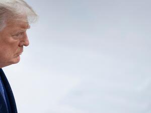 US President Donald Trump arrives for a wreath laying ceremony at the Tomb of the Unknown Soldier on Veterans Day at Arlington National Cemetery in Arlington, Virginia, on November 11, 2020. US President Donald Trump made his first official post-election appearance Wednesday for what should be a moment of national unity to mark Veteran's Day, now marred by his refusal to acknowledge Joe Biden's win. The president visited Arlington National Cemetery, four days after US media projected his Democratic rival wo