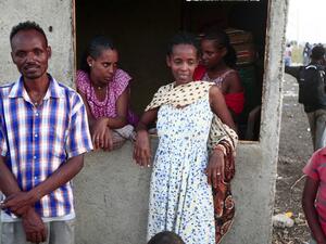 Ethiopians fleeing intense fighting in their homeland of Tigray, gather in the bordering Sudanese village 8, east of the town of Gadaref, on November 13, 2020. Ethiopia's Prime Minister Abiy Ahmed, winner of last year's Nobel Peace Prize, ordered military operations in Tigray last week, shocking the international community which fears the start of a long and bloody civil war.