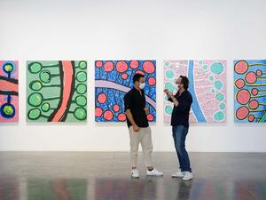 Its the final week to catch Mohamed Ahmed Ibrahim's colourful solo exhibition- Memory Drum! Showing until 12 November 2020. (Instagram)