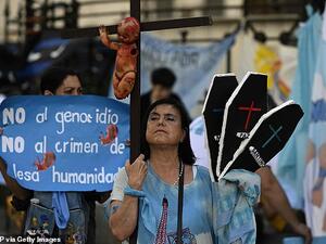 Francis told the demonstrators that the country is 'proud' of them and encouraged them to keep up with their protests (AFP/ file image)