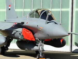Egypt air force is pictured at an air base in the southern France city of Istres on Monday (AFP photo)