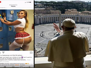 البابا والعارضة تاتاليا غاريبوت