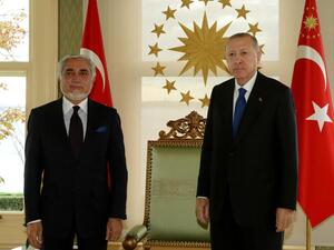 The head of Afghanistan’s High Council National Reconciliation With Turkey's president. (Twitter)