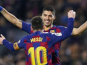 صورة أرشيفية لسواريز وميسي صورة أرشيفية لسواريز وميسي