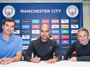  The former Barcelona and Bayern Munich boss will remain at the Etihad Stadium beyond his five years at the club (Photo: Man City)