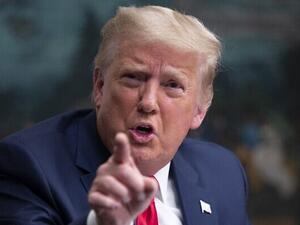 US President Donald Trump speaks to reporters after participating in a Thanksgiving teleconference with members of the United States Military, at the White House in Washington on November 26, 2020. (Andrew Caballero-Reynolds/AFP)
