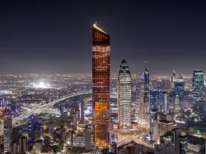 Al Hamra Business Tower Goes Orange