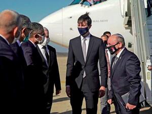 Jared Kushner (Left) Israeli Security Advisor Meir Ben Shabbat arriving in Rabat (AFP Photo)