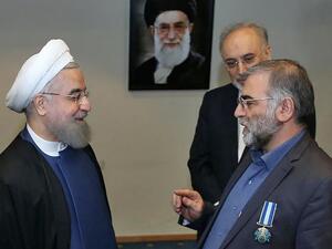  Iran's President Hassan Rouhani (L) with nuclear scientist Mohsen Fakhrizadeh (R) in Tehran (AFP)