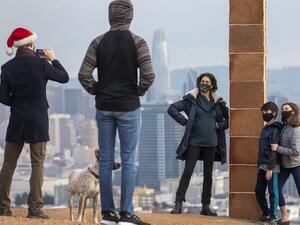 A mysterious monolith made out of gingerbread appeared in Corona Heights Park in the US (Twitter)