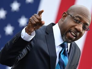 Democrat Raphael Warnock ousted an incumbent Republican onJanuary 6, 2021 in the first of two critical runoff elections in Georgia that will decide control of the US Senate at the outset of Joe Biden's presidency, networks projected. JIM WATSON / AFP