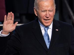 US President Joe Biden is sworn in as the 46th US President on January 20, 2021, at the US Capitol in Washington, DC. SAUL LOEB / POOL / AFP