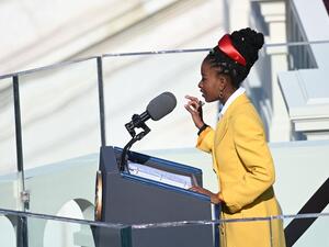 Poet Amanda Gorman recites one of her poems during the 59th Presidential Inauguration at the U.S. Capitol on January 20, 2021 in Washington, DC. During today's inauguration ceremony Joe Biden becomes the 46th president of the United States. Saul Loeb - Pool/Getty Images/AFP