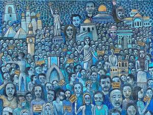 Highlights from artist Nabil Anani’s ‘In Pursuit of Utopia’ at Dubai’s Zawyeh Gallery. (Instagram)