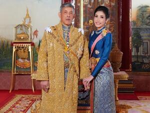 Vajiralongkorn and his glamorous new queen Sineenat at a Buddhist merit-making ceremony in Bangkok (Instagram)