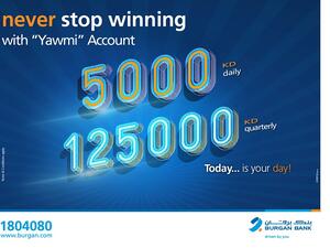Burgan Bank Announces Names of the Daily Lucky Winners of Yawmi Account Draw