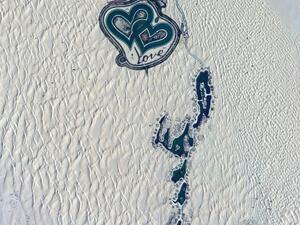 KhalifaSat has captured a stunning image of the lake. (Twitter)