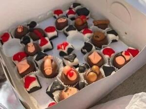 This box of 'indecent' cakes caused trouble in Egypt where the baker was arrested and three guests tracked down by authorities after holding a party at a Cairo sports club  (Twitter)