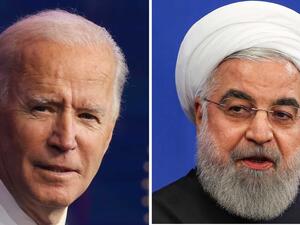 At left, US President-elect Joe Biden speaks during an event to announce new Cabinet nominations at the Queen Theatre on Dec. 11, 2020 in Wilmington, Delaware. At right, Iranian President Hassan Rouhani speaks during a news conference in the capital, Tehran, on Feb. 16, 2020.  Photo by Chip Somodevilla/Getty Images (L) ATTA KENARE/AFP via Getty Images (R).  Read more: https://www.al-monitor.com/pulse/originals/2020/12/rouhani-biden-iran-pathways-resume-nuclear-deal-trump-jcpoa.html#ixzz6jPzFFZ40