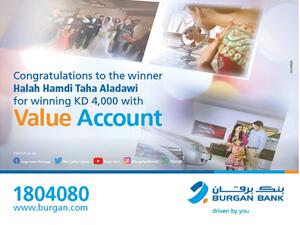 Halah Hamdi Taha Aladawi Wins KD4000 in Burgan Bank’s Value Account Draw