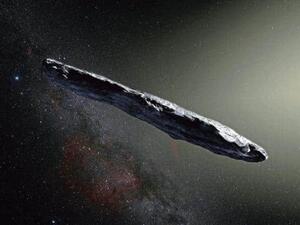 An artist’s impression of the interstellar asteroid ‘Oumuamua. AFP/European Southern Observatory