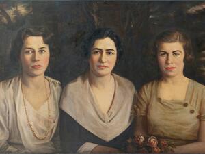 Assad Ghosn's “Untitled Portrait of Three Women.” c. 1940. Courtesy private collection. (https://www.turath2020.org/art)