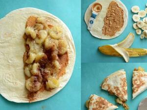 كاساديا الموز بالكراميل وزبدة الفول السوداني