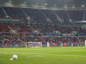 This picture taken on December 18, 2020 shows a view of the Amir Cup final football match between al-Sadd and al-Arabi at the newly-inaugurated Al-Rayyan Stadium in Al-Rayyan. (Photo: KARIM JAAFAR / AFP)
