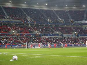 This picture taken on December 18, 2020 shows a view of the Amir Cup final football match between al-Sadd and al-Arabi at the newly-inaugurated Al-Rayyan Stadium in Al-Rayyan. (Photo: KARIM JAAFAR / AFP)