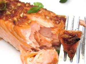 طبق السلمون بالزنجبيل