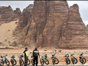 Tourists visit the Ula desert near the northwestern Saudi town of al-Ula, on January 5, 2019. (AFP/File)
