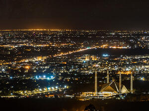 Beautiful Picture of Faisal Mosque Islamabad Pakistan  (Shutterstock)	