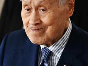 In this file photo taken on March 20, 2020 (FILES) This file photo taken on March 20, 2020 shows Tokyo 2020 president Yoshiro Mori arriving at a ceremony to display the Olympic flame at Ishinomaki Minamihama Tsunami Recovery Memorial Park in Ishinomaki, Miyagi prefecture after its arrival from Greece. Mori is set to resign on February 11, 2021, over sexist remarks that have sparked outrage in Japan and abroad, reports said. CHARLY TRIBALLEAU / AFP