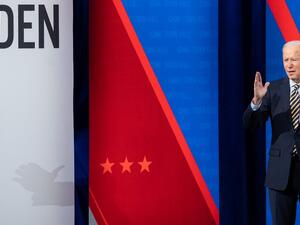 US President Joe Biden participates in a CNN town hall at the Pabst Theater in Milwaukee, Wisconsin, February 16, 2021. SAUL LOEB / AFP
