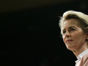 European Commission President Ursula von der Leyen gives a press conference on the HERA Incubator to anticipate the threat of the coronavirus variants at the European Commission Headquarters in Brussels, on February 17, 2021. Aris Oikonomou / POOL / AFP