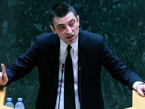 In this file photo taken on September 08, 2019 New Georgian Prime Minister Giorgi Gakharia speaks at the Parliament in Tbilisi as he faces a confidence vote. Georgian PM Giorgi Gakharia announced on February 18, 2021 his resignation over "disagreement" with the ruling party over plans to enforce court decision to arrest a top opposition leader. Vano SHLAMOV / AFP