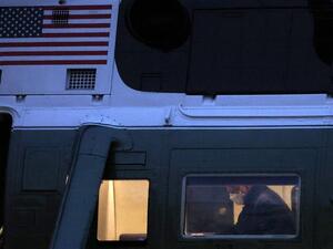 U.S. President Joe Biden is seen aboard Marine One as he departs from the South Lawn of the White House February 12, 2021 in Washington, DC. President Biden is spending his weekend at Camp David. Alex Wong/Getty Images/AFP ALEX WONG / GETTY IMAGES NORTH AMERICA / Getty Images via AFP