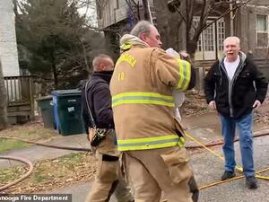 It was after that search that the dog was revived and reunited with their owner. (Chattanooga Fire Department)